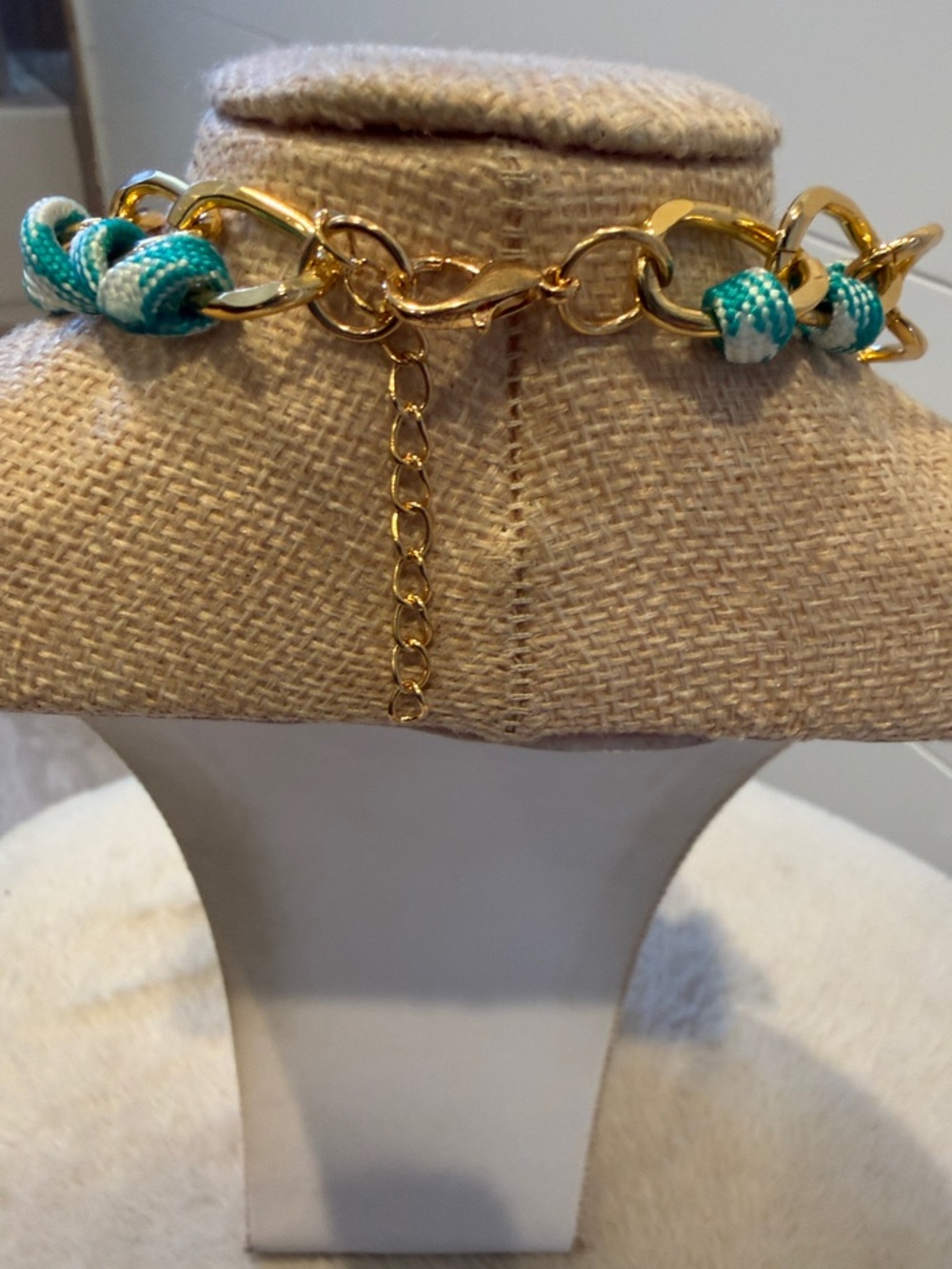 Emerald Green & Aqua Floral Statement Necklace - Picture 5 of 5